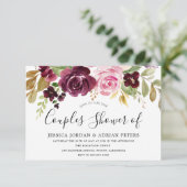 Burgundy Berry All Seasons Couples Shower Kaart (Staand voorkant)