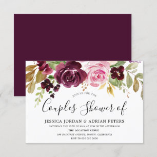 Burgundy Berry All Seasons Couples Shower Kaart