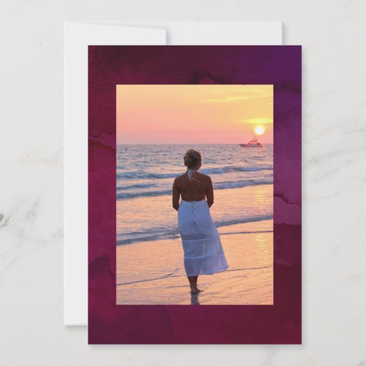 Burgundy Berry & Blush Floral Celebration of Life Kaart (Achterkant)