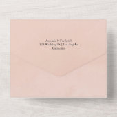 Burgundy Berry en Blush Floral Weddenschap in één  All In One Uitnodiging (Achterkant)