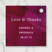 Burgundy Berry en Blush Floral Wedding Bedankjes Labels (Achterkant)