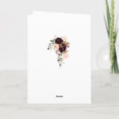 Burgundy Berry en Blush Floral Wedding Photo Bedankkaart (Achterkant)