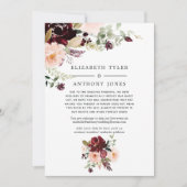 Burgundy Berry en Blush Reduced Wedding Guests Aankondiging (Voorkant)