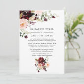 Burgundy Berry en Blush Reduced Wedding Guests Aankondiging (Staand voorkant)