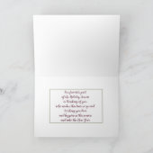 Burgundy Berry & Holly-kerstfoto Feestdagen Kaart (Binnen)