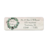 Burgundy Berry Holly Pine Kerstmis Etiket (Voorkant)