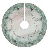 Burgundy Berry Holly Pine Kerstmis Kerstboom Rok (Voorkant)