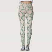Burgundy Berry Holly Pine Kerstmis Leggings (Voorkant)