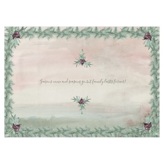 Burgundy Berry Holly Pine Kerstmis Tablecloth Tafelkleed (Voorkant (Horizontaal))