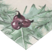 Burgundy Berry Holly Pine Kerstmis Tablecloth Tafelkleed (Gekanteld)