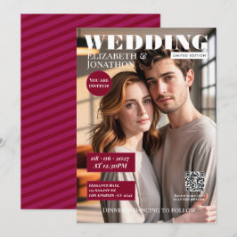 Burgundy & Berry Magazine Trouwfoto Kaart