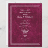 Burgundy Berry Velvet White Wedding Program (Voorkant)