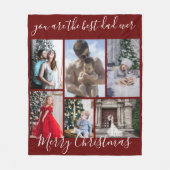 Burgundy Best Pap Ever Merry Kerstmis Fleece Deken (Voorkant)
