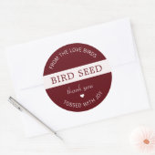 Burgundy Bird Seed Toss Wedding Favors Ronde Sticker (Envelop)