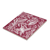 Burgundy Birds Thistle Floral Woodland Tegeltje (Zijkant)