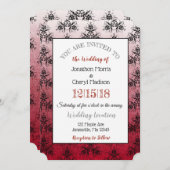 Burgundy Black Damask Classy Weddenschappen Kaart (Voorkant / Achterkant)