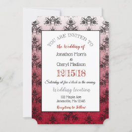 Burgundy Black Damask Classy Weddenschappen Kaart
