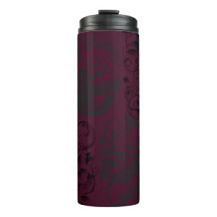 Burgundy & Black Dark Garden Gothic Glam Thermosbeker
