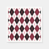 Burgundy, Black en White Argyle Pattern Servet (Voorkant)