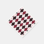 Burgundy, Black en White Argyle Pattern Servet (Hoek)