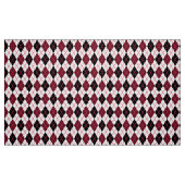 Burgundy, Black en White Argyle Pattern Stof (Fat Quarter)