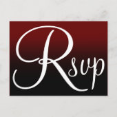 Burgundy Black Ombre Contemual RSVP Uitnodiging Briefkaart (Voorkant)