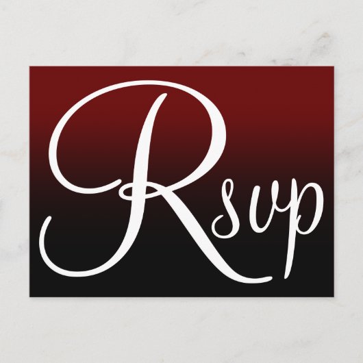 Burgundy Black Ombre Contemual RSVP Uitnodiging Briefkaart (Voorkant)