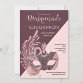 Burgundy Black Pink Glitter Masquerade Prom Kaart (Voorkant)