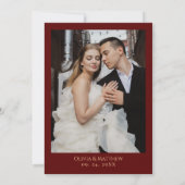  Burgundy Black Red Rose Floral Wedding Save The Date (Achterkant)