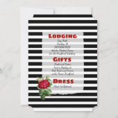 Burgundy Black White Birdcage Wedding Invitations Kaart (Achterkant)