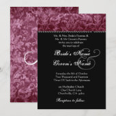 Burgundy Black White Damask Weddenschap Kaart (Voorkant / Achterkant)