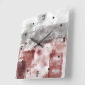 Burgundy Black White Grey abstract Vierkante Klok (Hoek)