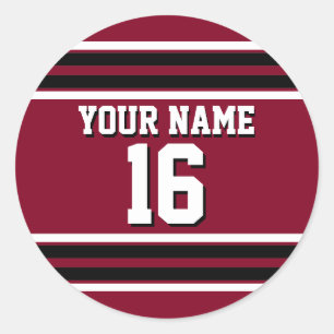Burgundy Black Wht Team Jersey Ronde Sticker