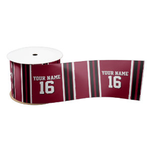 Burgundy Black Wht Team Jersey Satijnen Lint