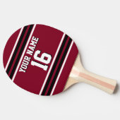 Burgundy Black Wht Team Jersey Tafeltennisbatje (Zijkant)