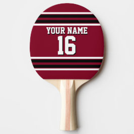 Burgundy Black Wht Team Jersey Tafeltennisbatje