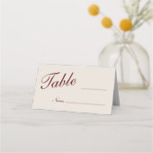 Burgundy Blank Wedding Place Cards Plaatskaartje (Voorkant)