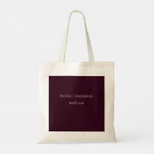Burgundy Blauwe Bruiloft Weekend Martin Tote Bag (Achterkant)