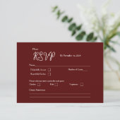 Burgundy Bliss RSVP-kaart versie 1 RSVP Kaartje (Staand voorkant)