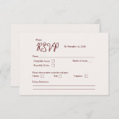Burgundy Bliss RSVP Kaart Versie 2 (Voorkant / Achterkant)