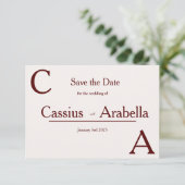 Burgundy Bliss: versie 1 save the date (Staand voorkant)