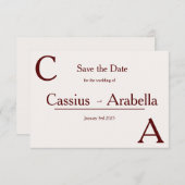 Burgundy Bliss: versie 1 save the date (Voorkant / Achterkant)