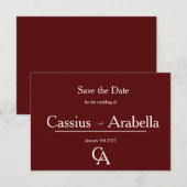 Burgundy Bliss: Versie 3 Save the Date (Voorkant / Achterkant)