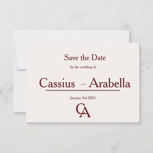 Burgundy Bliss: Version 4 Bewaar de datum Save The Date (Voorkant)