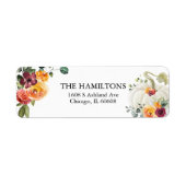 Burgundy Bloem Witte Pompoen Label (Voorkant)