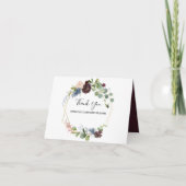 Burgundy Bloemen Bruidsmeisjesfeest Dankkaart Bedankkaart (Voorkant)