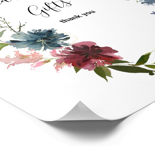 Burgundy Bloemen- en Groenhart Kaarten en Cadeaus  Poster (Hoek)