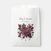 Burgundy Bloemen, Loof en Parels Persoonlijk Bedankzakje (Voorkant)