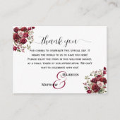 Burgundy Bloemen Welkomst Cadeautas Mandje Plaatsk Informatiekaartje (Voorkant)