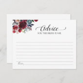 Burgundy Bloemenadvies Voor De Bruid Kaart (Voorkant / Achterkant)